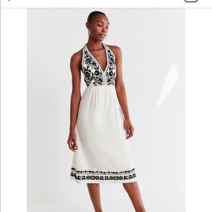 Patterned midi/ halter dress from urban outfitters